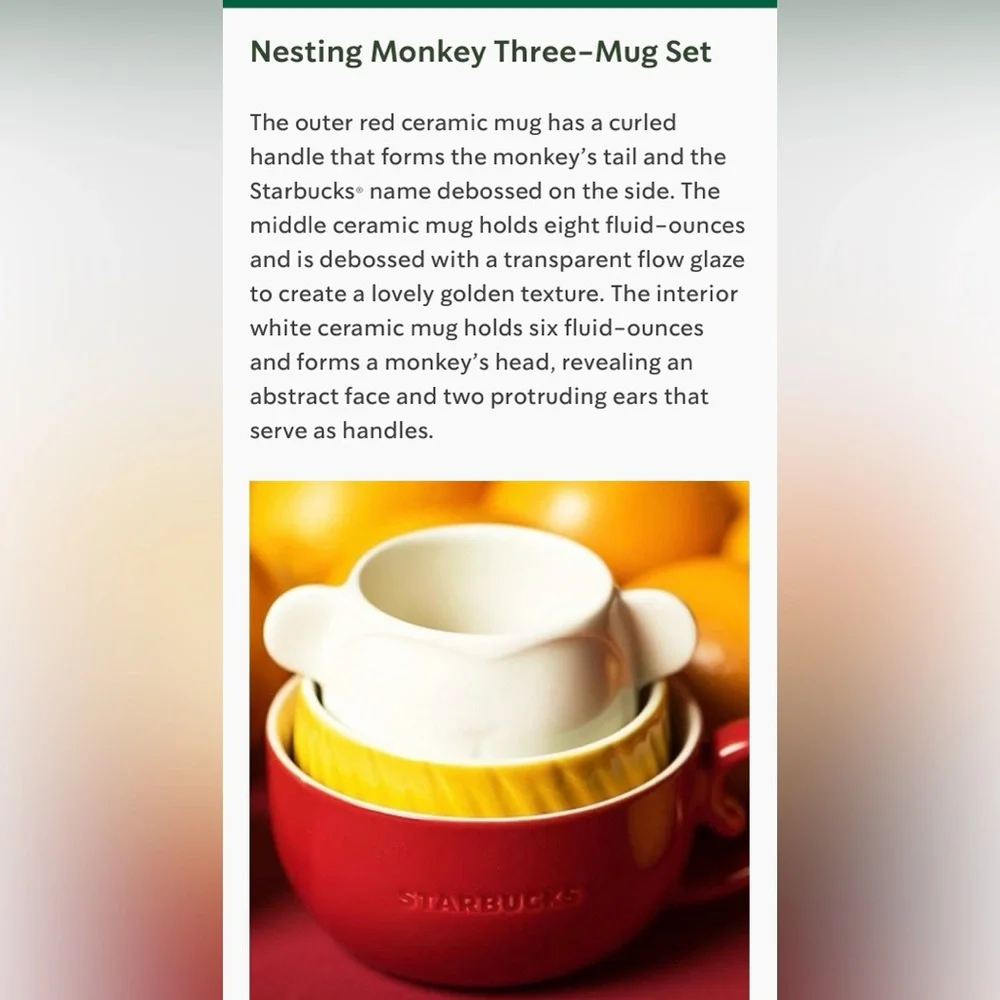 Starbucks 3 piece Mug set